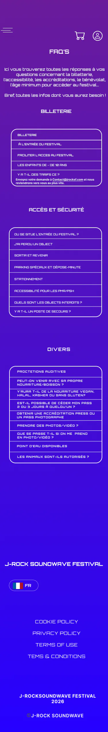 Billetterie - tarifs - wireframe J-Rock Soundwave Festival